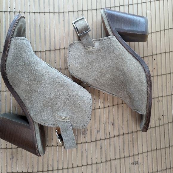Frye Shoes Courtney Womens 6.5B ash Suede Booties Slingback Open Toe - Picture 8 of 11